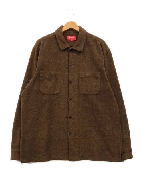 SUPREME（シュプリーム）SUPREME (シュプリーム) brushed flannel twill shirt ブラウン サイズ:Lの古着・服飾アイテム