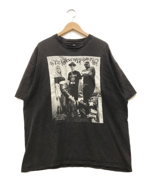 stussy（ステューシー）stussy (ステューシー) 00sプリントTシャツ ブラック サイズ:XLの古着・服飾アイテム