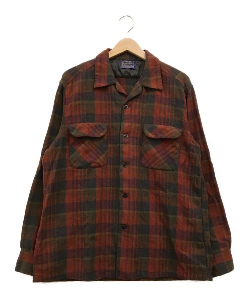 PENDLETON（ペンドルトン）PENDLETON (ペンドルトン) 60’S チェックボードシャツ レッド×カーキ サイズ:Lの古着・服飾アイテム