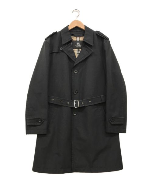 BURBERRY BLACK LABEL（バーバリーブラックレーベル）BURBERRY BLACK LABEL (バーバリーブラックレーベル) ノバチェックライナー付シングルトレンチコート ブラック サイズ:下記参照の古着・服飾アイテム