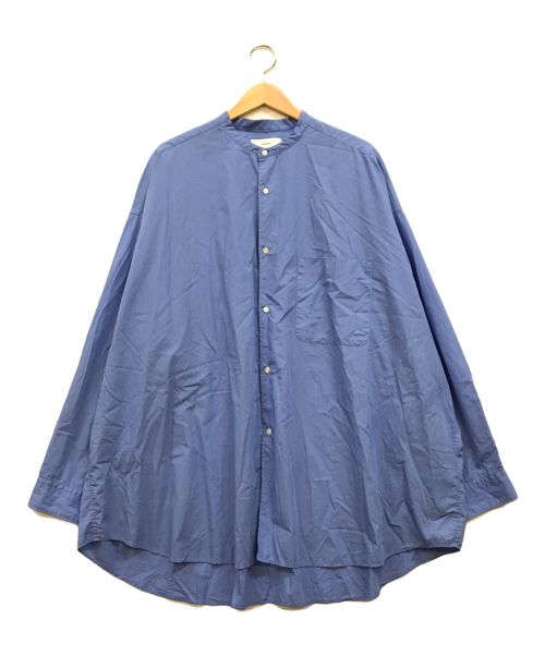 Graphpaper（グラフペーパー）Graphpaper (グラフペーパー) BROAD L/S OVERSIZED BAND COLLAR SHIRT ブルーの古着・服飾アイテム