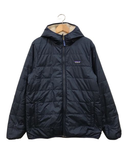 Patagonia（パタゴニア）Patagonia (パタゴニア) キッズ・リバーシブル・レディ・フレディ・フーディ ベージュ×ネイビー サイズ:サイズタグ欠損の古着・服飾アイテム