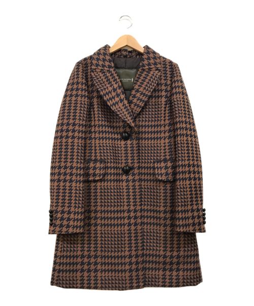 MACKINTOSH LONDON（マッキントッシュ ロンドン）MACKINTOSH LONDON (マッキントッシュ ロンドン) 中綿シングルコート ブラウン×ブラック サイズ:38 未使用品の古着・服飾アイテム