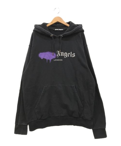 Palm Angels（パーム エンジェルス）Palm Angels (パーム エンジェルス) LONDON SPRAYED LOGO HOODIE ブラック サイズ:Lの古着・服飾アイテム