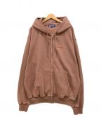 BoTTボット）の古着「Pigment Dyed Zip Hoodie」｜ブラウン