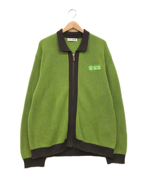 TTT MSW（ティー）TTT MSW (ティー) New Standard Zipup Cardigan グリーン×ブラウン サイズ:Lの古着・服飾アイテム