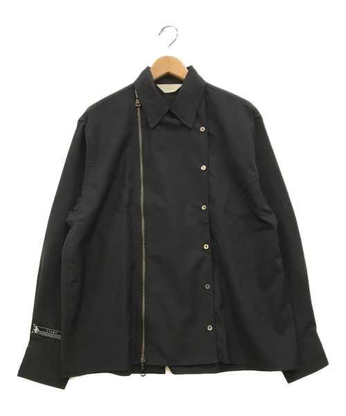 jieda（ジエダ）jieda (ジエダ) ZIP & BUTTON SHIRT ブラック サイズ:1の古着・服飾アイテム