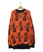 WACKO MARIAワコマリア）の古着「PINEAPPLE JACQUARD SWEATER」｜オレンジ