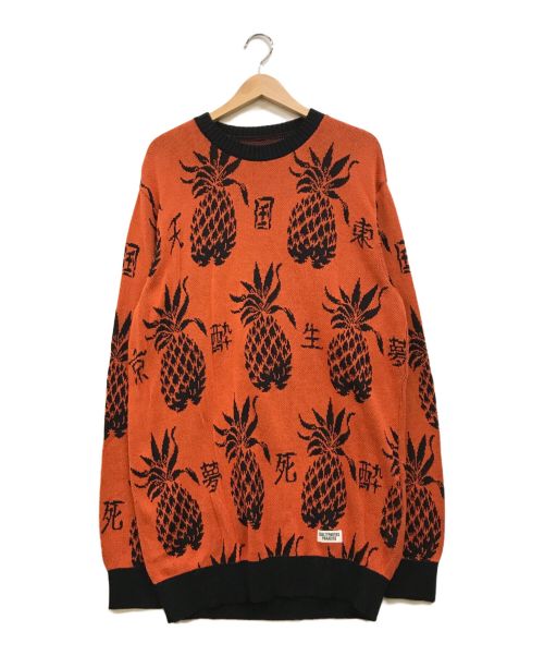 WACKO MARIA（ワコマリア）WACKO MARIA (ワコマリア) PINEAPPLE JACQUARD SWEATER オレンジ サイズ:XLの古着・服飾アイテム