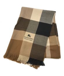 BURBERRY BLUE LABEL（バーバリーブルーレーベル）の古着「カシミヤ×シルク混チェックマフラー」｜ベージュ