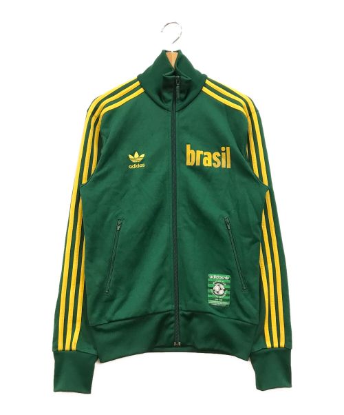 adidas（アディダス）adidas (アディダス) トラックジャケット グリーン×イエロー サイズ:2XSの古着・服飾アイテム