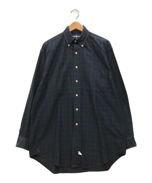 RALPH LAUREN（ラルフローレン）RALPH LAUREN (ラルフローレン) The Big Oxford チェックシャツ グリーン×ネイビー サイズ:Sの古着・服飾アイテム