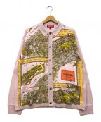 SUPREMEシュプリーム）の古着「silk map cardigan」｜ピンク×イエロー