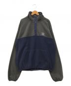 city country cityシティーカントリーシティー）の古着「LOGO EMBROIDERY FLEECE PULLOVER」｜グレー×ネイビー