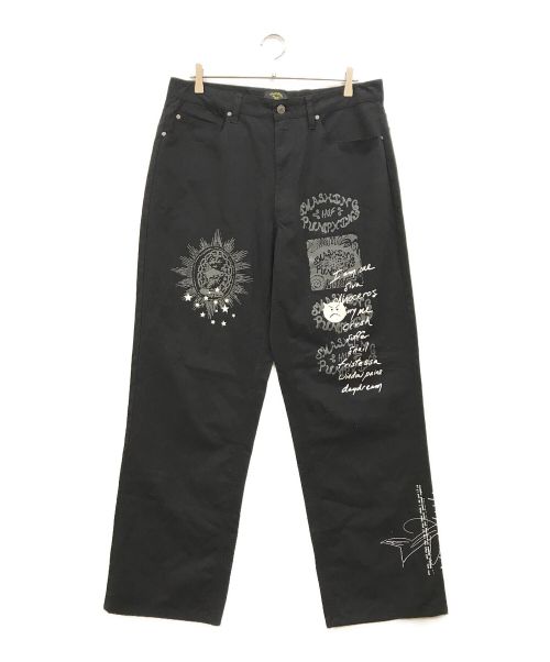 HUF（ハフ）HUF (ハフ) SMASHING PUMPKINS (スマッシング パンプキンズ) MUZZLE 5-POCKET PANT ブラック サイズ:34の古着・服飾アイテム