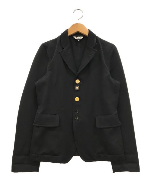 BLACK COMME des GARCONS（ブラック コムデギャルソン）BLACK COMME des GARCONS (ブラック コムデギャルソン) ランダムボタンテーラードジャケット ブラック サイズ:XSの古着・服飾アイテム