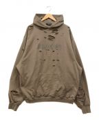 BALENCIAGAバレンシアガ）の古着「Caps Destroyed Hoodie」｜ブラウン