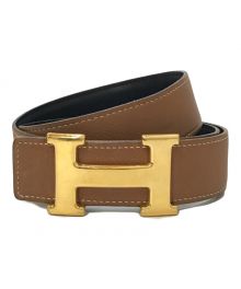 HERMES（エルメス）の古着「コンスタンス レザーベルト」｜ブラウン×ブラック