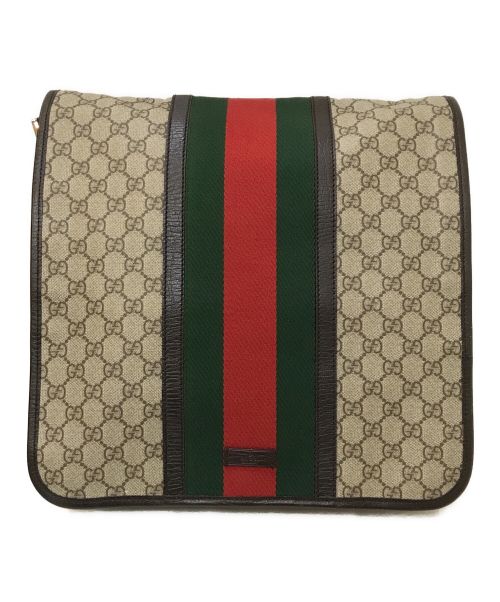 GUCCI（グッチ）GUCCI (グッチ) シェリーラインショルダーバッグ ブラウン×ベージュの古着・服飾アイテム