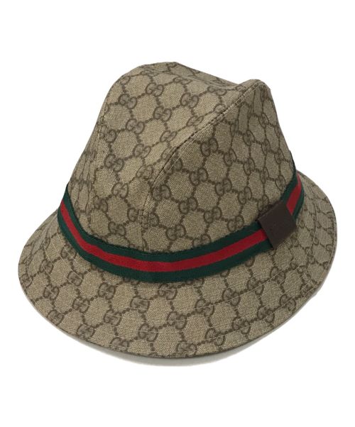 GUCCI（グッチ）GUCCI (グッチ) シェリーライン GG柄PVCハット ベージュ サイズ:Mの古着・服飾アイテム