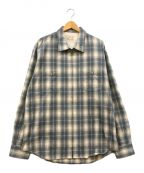 PABLO VINCIパブロビンチ）の古着「Ombre check zip shirt ジップシャツ」｜ブルー