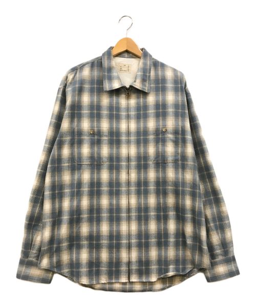 PABLO VINCI（パブロビンチ）PABLO VINCI (パブロビンチ) Ombre check zip shirt ジップシャツ ブルー サイズ:Lの古着・服飾アイテム