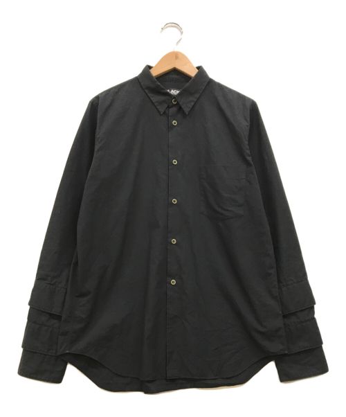 BLACK COMME des GARCONS（ブラック コムデギャルソン）BLACK COMME des GARCONS (ブラック コムデギャルソン) 三連ギミック袖ロシャツ ブラック サイズ:Lの古着・服飾アイテム