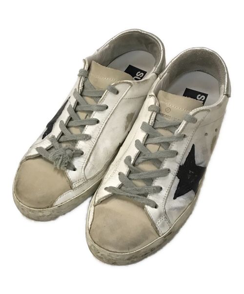 GOLDEN GOOSE（ゴールデングース）GOLDEN GOOSE (ゴールデングース) エイジング加工スニーカーSUPER STAR ホワイト×シルバー サイズ:37の古着・服飾アイテム