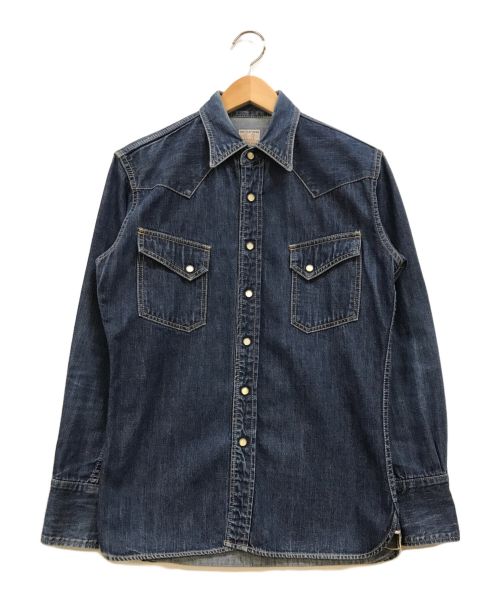 THE FLAT HEAD（ザ・フラットヘッド）THE FLAT HEAD (ザ・フラットヘッド) デニムウエスタンシャツ ブルー サイズ:38の古着・服飾アイテム