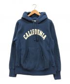 Champion REVERSE WEAVEチャンピオン リバース ウィーブ）の古着「70s 復刻 緑タグ CALIFORNIA プリントパーカー」｜ブルー