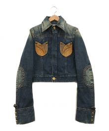 DSQUARED2（ディースクエアード）の古着「レザーポケットデニムジャケット」｜インディゴ