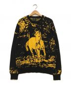 HUFハフ）の古着「JAIME MUNOZ NO.5 HORSE CREWNECK SWEATER」｜ブラック