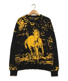 HUF（ハフ）の古着「JAIME MUNOZ NO.5 HORSE CREWNECK SWEATER」｜ブラック