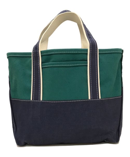 BEAMS PLUS（ビームスプラス）BEAMS PLUS (ビームスプラス) BEAMS BOY (ビームスボーイ) L.L.Bean (エルエルビーン) 別注 Deep Bottom Deluxe Boat and Tote Large トートバッグ ネイビー×グリーンの古着・服飾アイテム