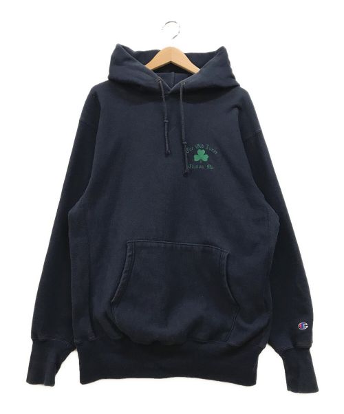 Champion REVERSE WEAVE（チャンピオン リバース ウィーブ）Champion REVERSE WEAVE (チャンピオン リバース ウィーブ) USED リバースウィーブプルオーバーパーカー ネイビー サイズ:XLの古着・服飾アイテム