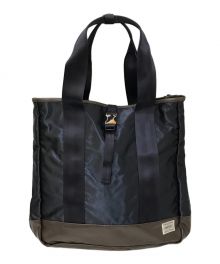 PORTER×SAC'S BAR（ポーター×サックスバー）の古着「PORTER STORM 2WAYトートバッグ」｜ネイビー×ブラウン