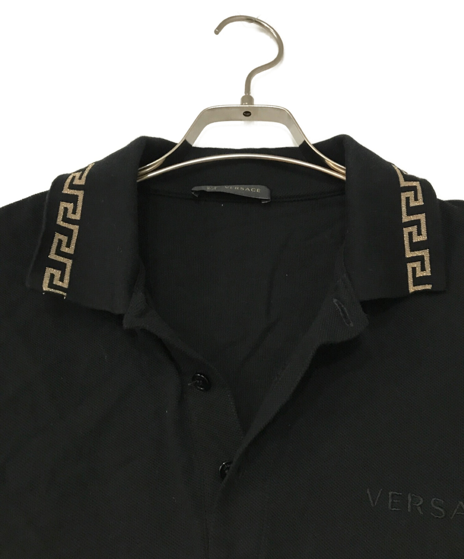 中古・古着通販】VERSACE (ヴェルサーチ) ポロシャツ ブラック サイズ