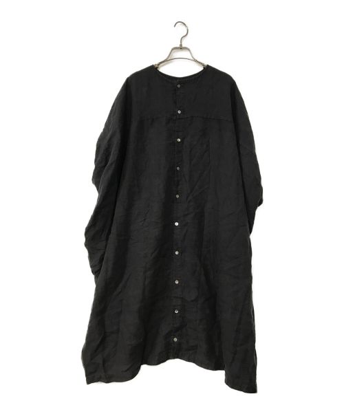 nest Robe（ネストローブ）nest Robe (ネストローブ) リネンシャツワンピース ブラック サイズ:Freeの古着・服飾アイテム