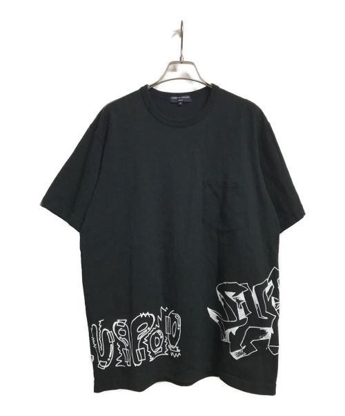 COMME des GARCONS（コムデギャルソン）COMME des GARCONS (コムデギャルソン) プリントカットソー ブラック サイズ:Lの古着・服飾アイテム