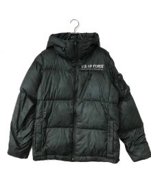 AVIREX（アヴィレックス）の古着「HOODED CUSTOM DOWN JACKET」｜オリーブ