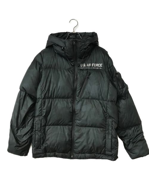 AVIREX（アヴィレックス）AVIREX (アヴィレックス) HOODED CUSTOM DOWN JACKET オリーブ サイズ:Mの古着・服飾アイテム