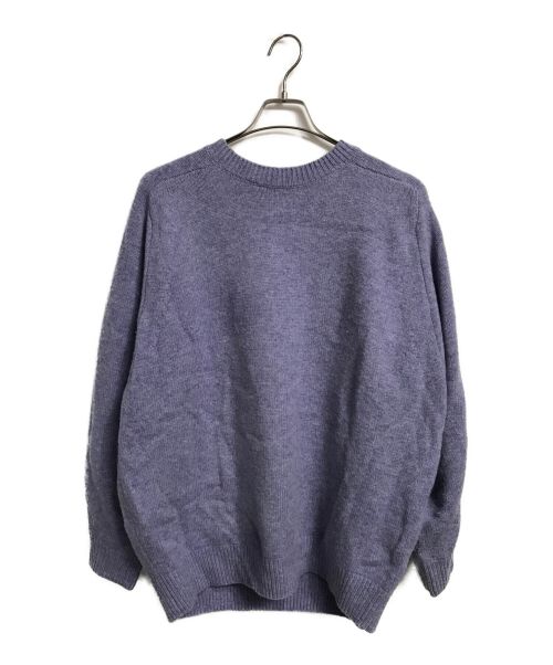 H BEAUTY&YOUTH（エイチ ビューティー&ユース）H BEAUTY&YOUTH (エイチ ビューティアンドユース) 5GAUGE CLASSIC WOOL BALLOON CREW NECK KNIT パープル サイズ:Mの古着・服飾アイテム