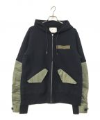 sacaiサカイ）の古着「Nylon Twill Mix Sponge Sweat Blouson」｜ネイビー