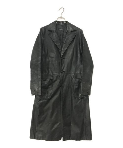 A.P.C.（アーペーセー）A.P.C. (アー・ペー・セー) レザーコート ブラック サイズ:Sの古着・服飾アイテム