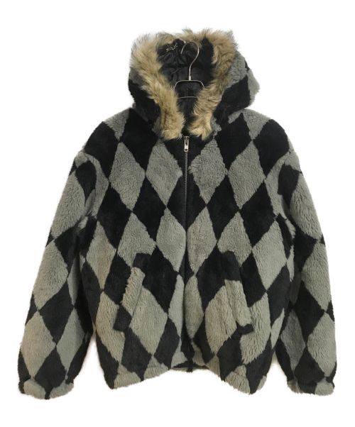 SUPREME（シュプリーム）Supreme (シュプリーム) Diamond Faux Fur Jacket ブラック サイズ:Mの古着・服飾アイテム