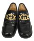 中古・古着 GUCCI (グッチ) LOAFERS インターロッキング G レザーシューズ ブラック サイズ:6：50000円