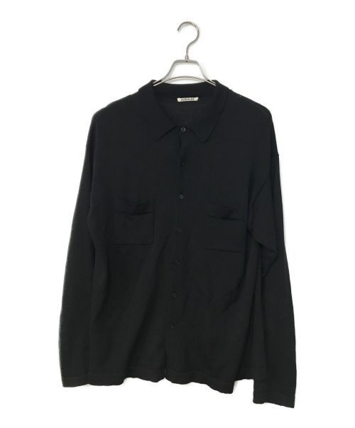 AURALEE（オーラリー）AURALEE (オーラリー) Super Fine Wool Knit Shirts ブラック サイズ:4の古着・服飾アイテム