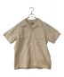 ADJUSTABLE COSTUME（アジャスタブルコスチューム）の古着「DOBBY STRIPE WORK STYLE BOTTUM DOWN SS SHIRT」｜ベージュ