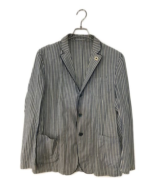 LARDINI（ラルディーニ）LARDINI (ラルディーニ) ストライプジャケット ブルー サイズ:50の古着・服飾アイテム