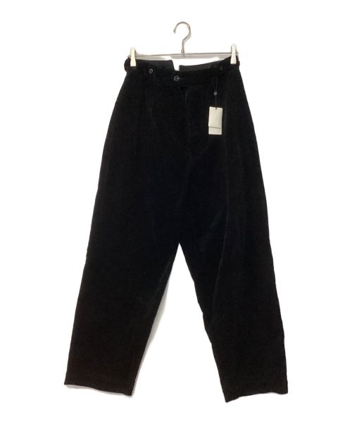 leno（リノ）leno (リノ) CORDUROY BUCKLE BACK TROUSERS ブラック サイズ:2の古着・服飾アイテム